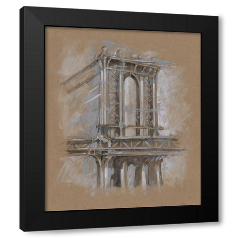 Brushwork Architecture Study IV Black Modern Wood Framed Art Print by Harper, Ethan