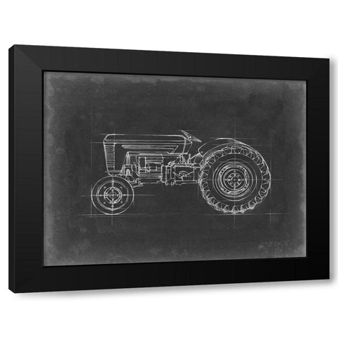 Tractor Blueprint I Black Modern Wood Framed Art Print by Harper, Ethan