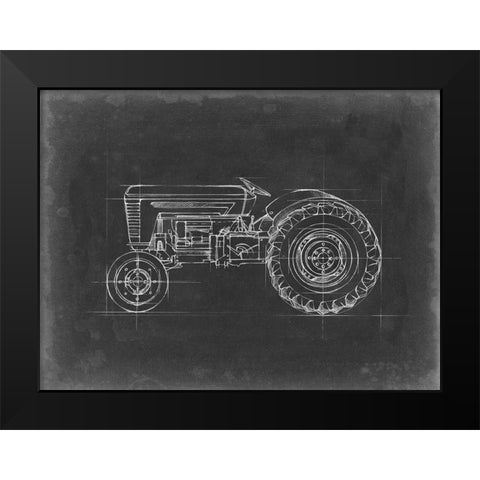 Tractor Blueprint I Black Modern Wood Framed Art Print by Harper, Ethan