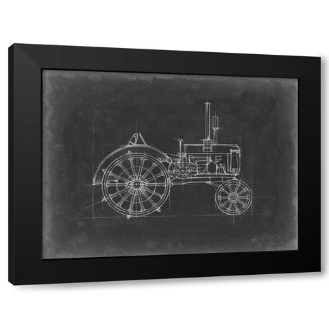 Tractor Blueprint II Black Modern Wood Framed Art Print by Harper, Ethan