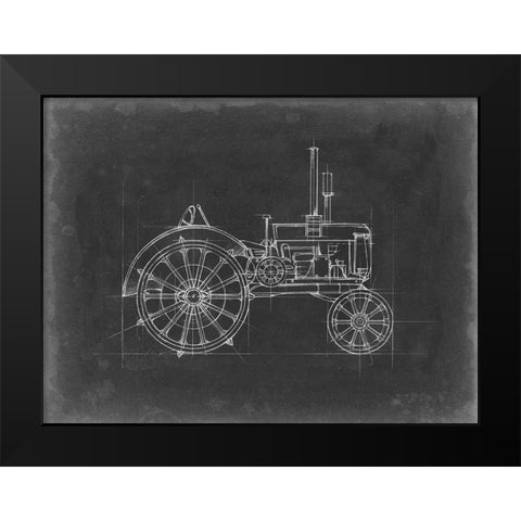 Tractor Blueprint II Black Modern Wood Framed Art Print by Harper, Ethan