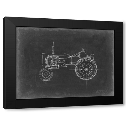 Tractor Blueprint III Black Modern Wood Framed Art Print by Harper, Ethan