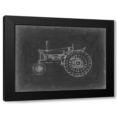 Tractor Blueprint IV Black Modern Wood Framed Art Print by Harper, Ethan