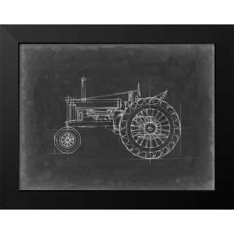 Tractor Blueprint IV Black Modern Wood Framed Art Print by Harper, Ethan