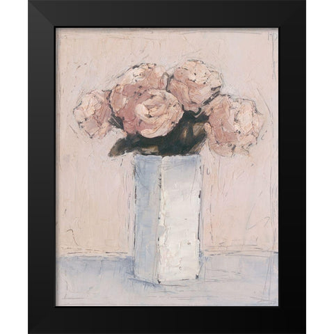 Blush Florals I Black Modern Wood Framed Art Print by Harper, Ethan