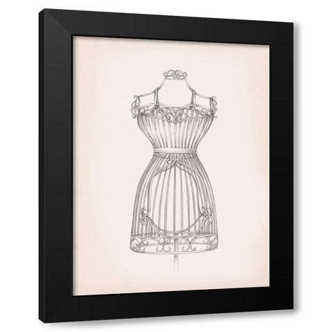 Antique Dress Form II Black Modern Wood Framed Art Print by Harper, Ethan