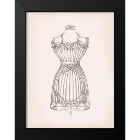 Antique Dress Form II Black Modern Wood Framed Art Print by Harper, Ethan