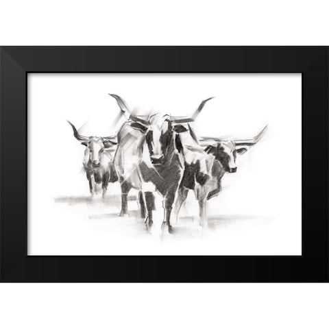 Contemporary Cattle I Black Modern Wood Framed Art Print by Harper, Ethan