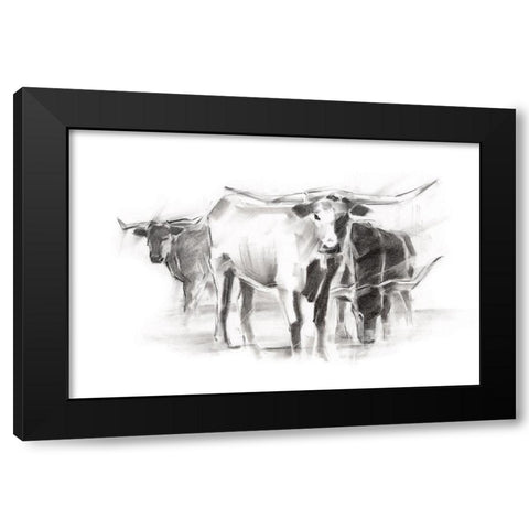 Contemporary Cattle II Black Modern Wood Framed Art Print by Harper, Ethan