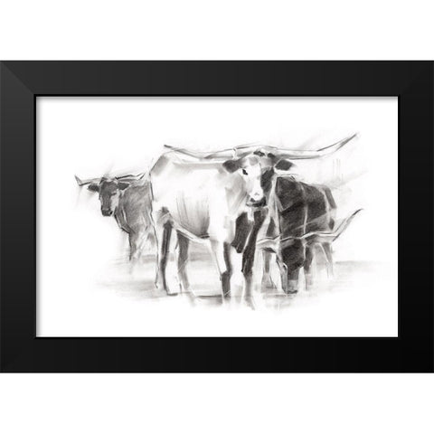 Contemporary Cattle II Black Modern Wood Framed Art Print by Harper, Ethan