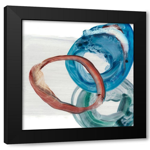 Overlapping Rings I Black Modern Wood Framed Art Print by Harper, Ethan
