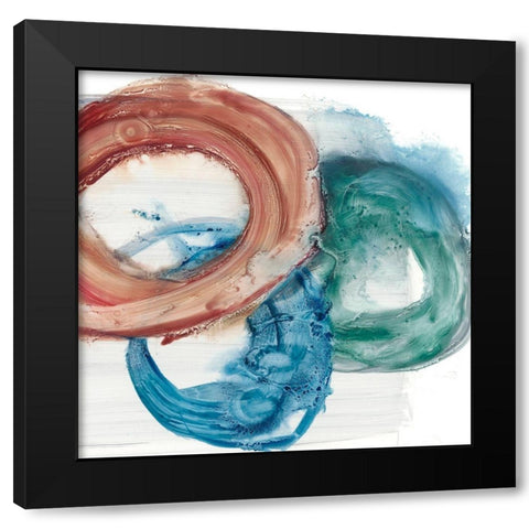Overlapping Rings II Black Modern Wood Framed Art Print by Harper, Ethan