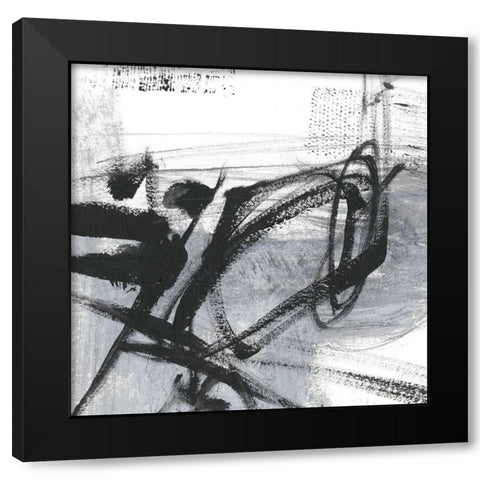 Scribble Script I Black Modern Wood Framed Art Print by Harper, Ethan