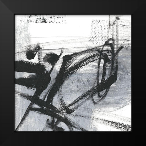 Scribble Script I Black Modern Wood Framed Art Print by Harper, Ethan