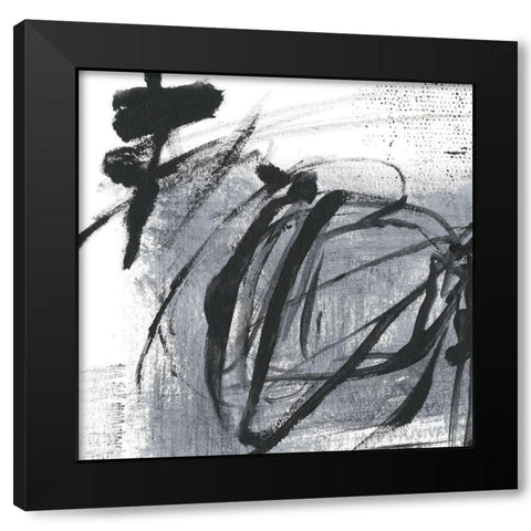 Scribble Script II Black Modern Wood Framed Art Print with Double Matting by Harper, Ethan