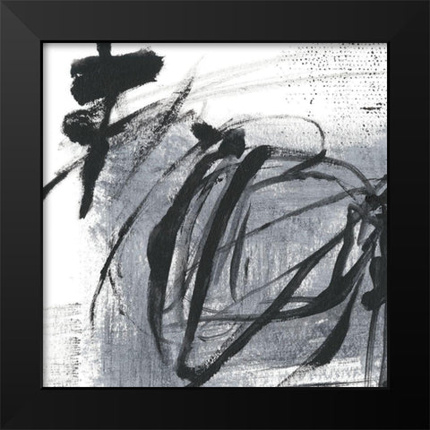 Scribble Script II Black Modern Wood Framed Art Print by Harper, Ethan
