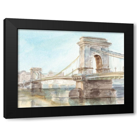 Iconic Watercolor Bridge I Black Modern Wood Framed Art Print by Harper, Ethan