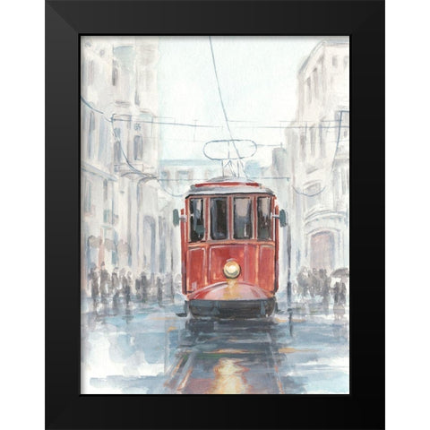 Watercolor Streetcar Study I Black Modern Wood Framed Art Print by Harper, Ethan