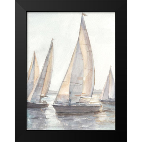 Plein Air Sailboats I Black Modern Wood Framed Art Print by Harper, Ethan