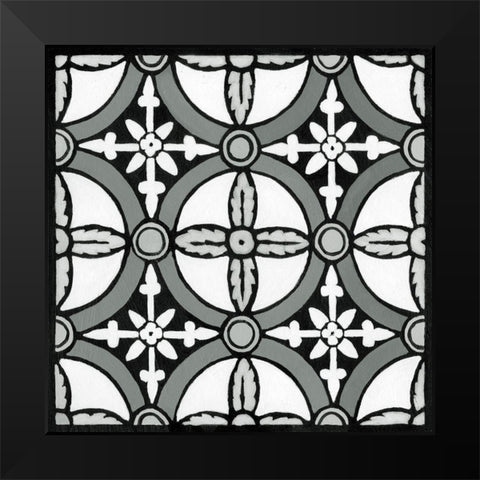 Non-embellish Renaissance Tile I Black Modern Wood Framed Art Print by Vision Studio
