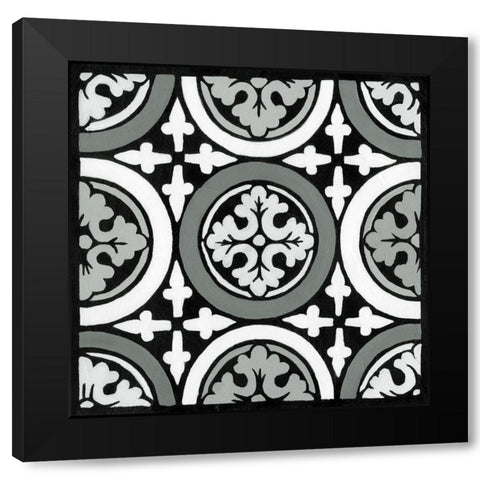 Non-embellish Renaissance Tile II Black Modern Wood Framed Art Print with Double Matting by Vision Studio