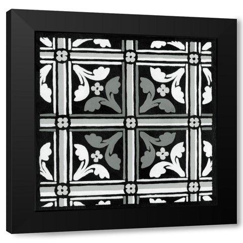 Non-embellish Renaissance Tile IV Black Modern Wood Framed Art Print with Double Matting by Vision Studio