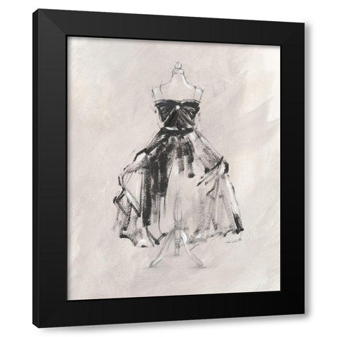 Black Evening Gown I Black Modern Wood Framed Art Print by Harper, Ethan
