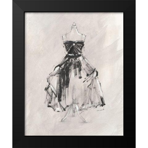 Black Evening Gown I Black Modern Wood Framed Art Print by Harper, Ethan