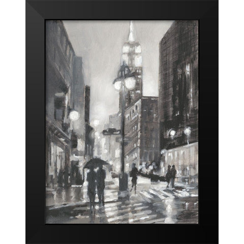 Illuminated Streets I Black Modern Wood Framed Art Print by Harper, Ethan