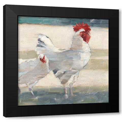 Chicken Yard I Black Modern Wood Framed Art Print by Harper, Ethan