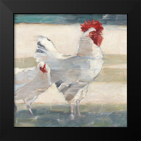 Chicken Yard I Black Modern Wood Framed Art Print by Harper, Ethan