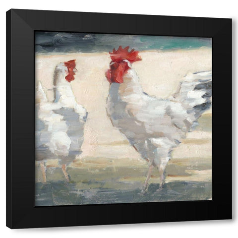 Chicken Yard II Black Modern Wood Framed Art Print by Harper, Ethan
