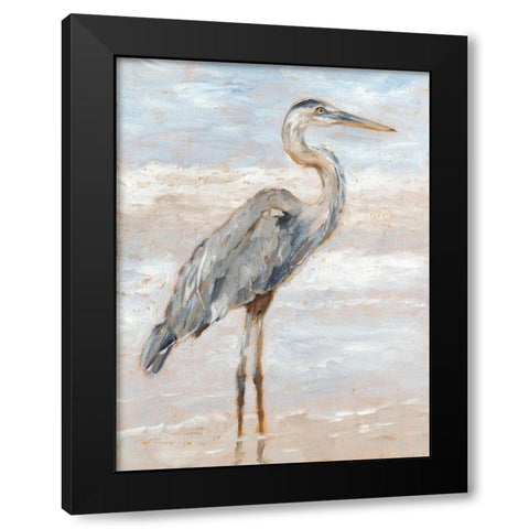 Beach Heron I Black Modern Wood Framed Art Print by Harper, Ethan