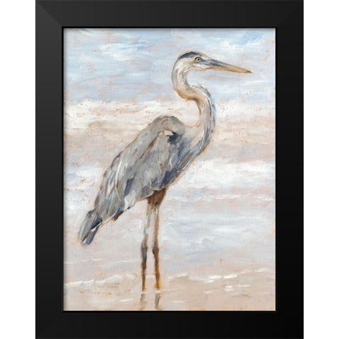 Beach Heron I Black Modern Wood Framed Art Print by Harper, Ethan
