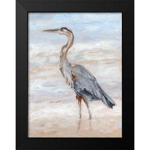 Beach Heron II Black Modern Wood Framed Art Print by Harper, Ethan