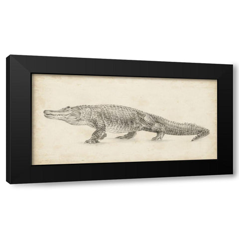 Alligator Sketch Black Modern Wood Framed Art Print by Harper, Ethan