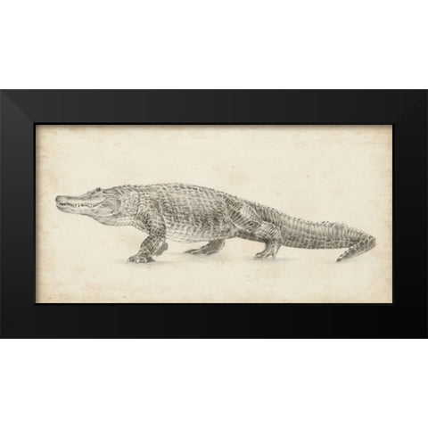 Alligator Sketch Black Modern Wood Framed Art Print by Harper, Ethan