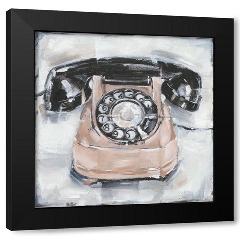 Retro Phone IV Black Modern Wood Framed Art Print by Harper, Ethan
