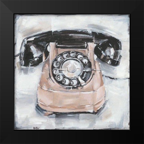 Retro Phone IV Black Modern Wood Framed Art Print by Harper, Ethan