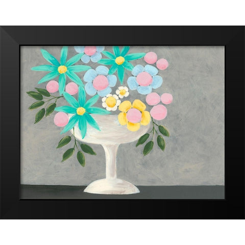 Nouveau Flowers II Black Modern Wood Framed Art Print by Moore, Regina