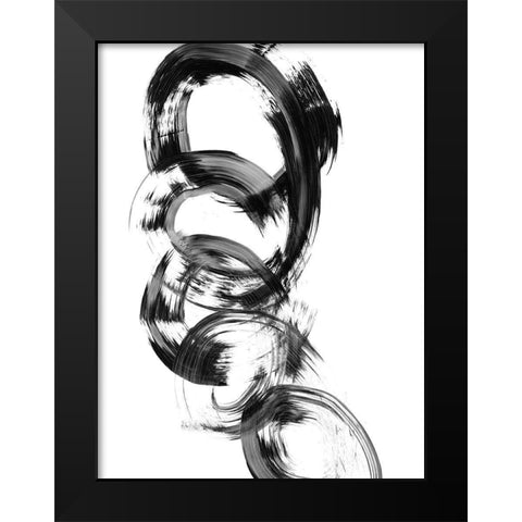 Dynamic Spiral II Black Modern Wood Framed Art Print by Harper, Ethan