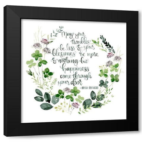 Clover Saying II Black Modern Wood Framed Art Print by Parker, Jennifer Paxton