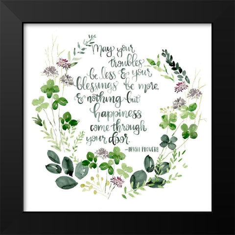 Clover Saying II Black Modern Wood Framed Art Print by Parker, Jennifer Paxton