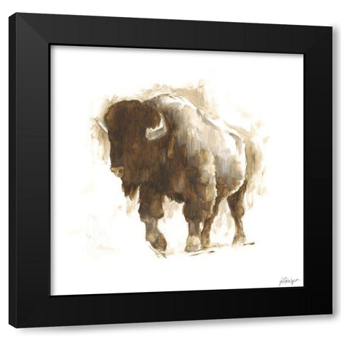 Rustic Bison II Black Modern Wood Framed Art Print by Harper, Ethan
