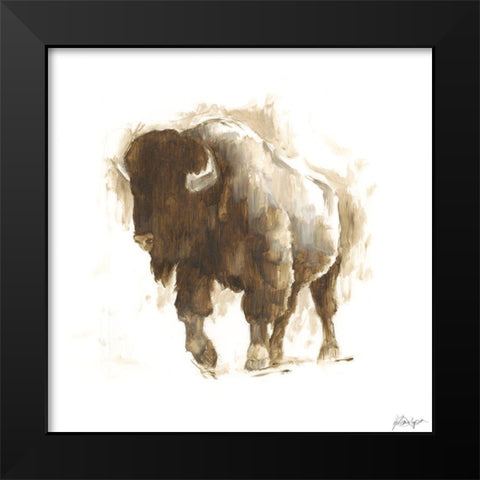 Rustic Bison II Black Modern Wood Framed Art Print by Harper, Ethan
