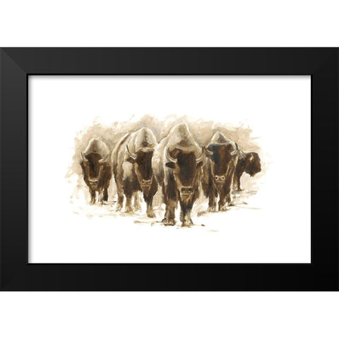 Herd of Bison I Black Modern Wood Framed Art Print by Harper, Ethan