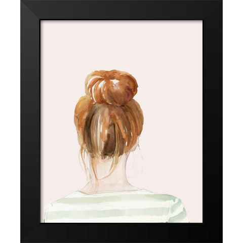 Top Knot Sailor Stripes II Black Modern Wood Framed Art Print by Parker, Jennifer Paxton