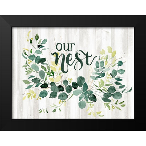 Welcome Wreath IV Black Modern Wood Framed Art Print by Parker, Jennifer Paxton