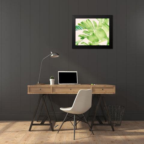 Peachy Palms II Black Modern Wood Framed Art Print by Parker, Jennifer Paxton