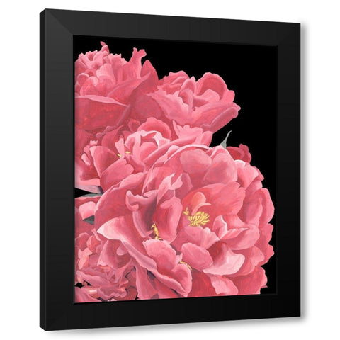 Peonies of My Heart I Black Modern Wood Framed Art Print by Wang, Melissa